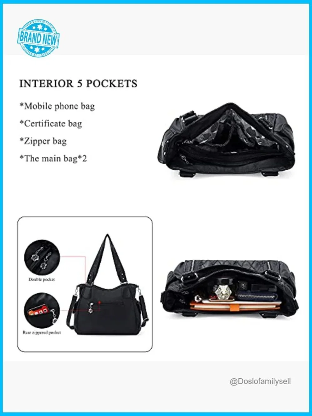 Top-Handle Hobo Purse Roomy Casual Shoulder Bag PU Tote Satchel